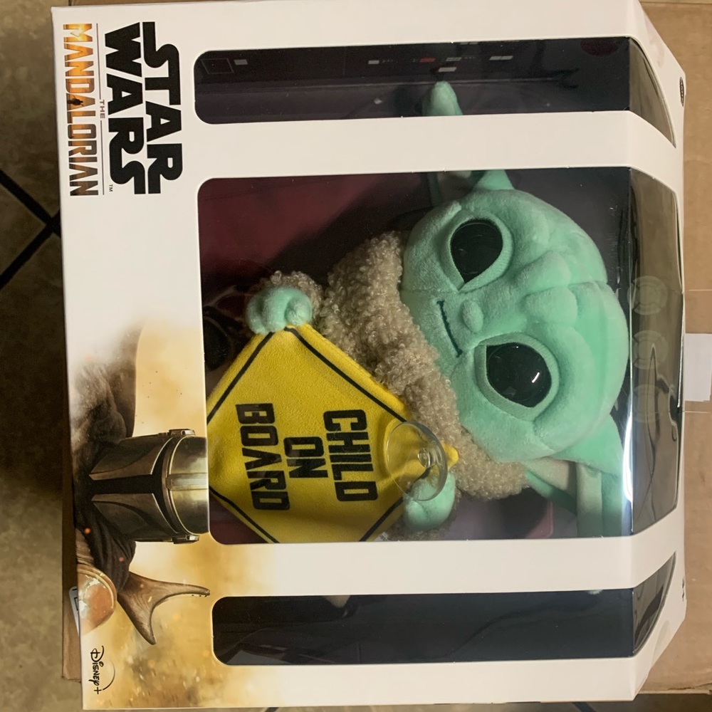 Star wars baby yoda child on board plush